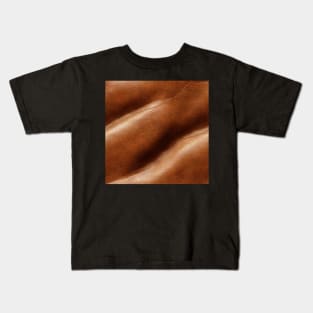 Brown Imitation leather, natural and ecological leather print #14 Kids T-Shirt